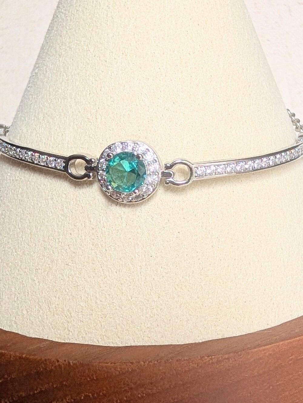 Sale! $65 - 1 ct Carat Blue Green Moissanite Bracelet 7.5" Diamond Style 💎
